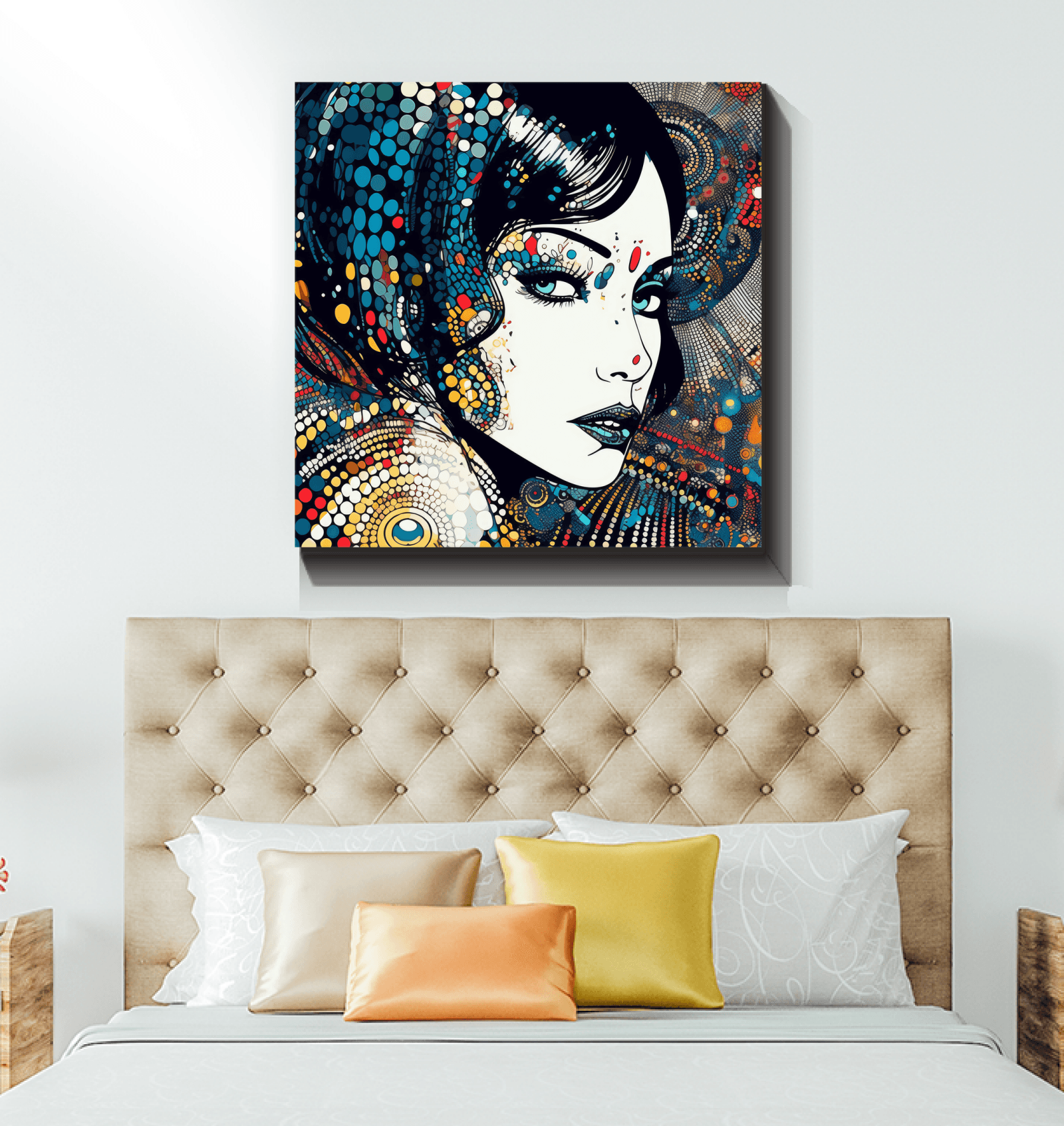 Handcrafted Pen and Ink canvas wrap for unique home aesthetics.