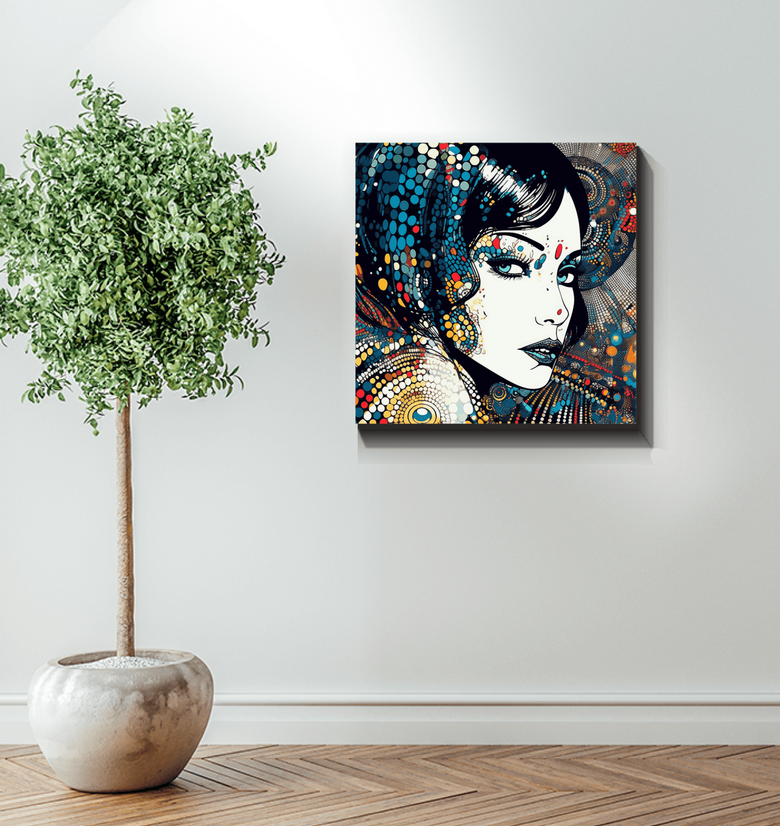 Pen and Ink canvas art with exquisite detailing.