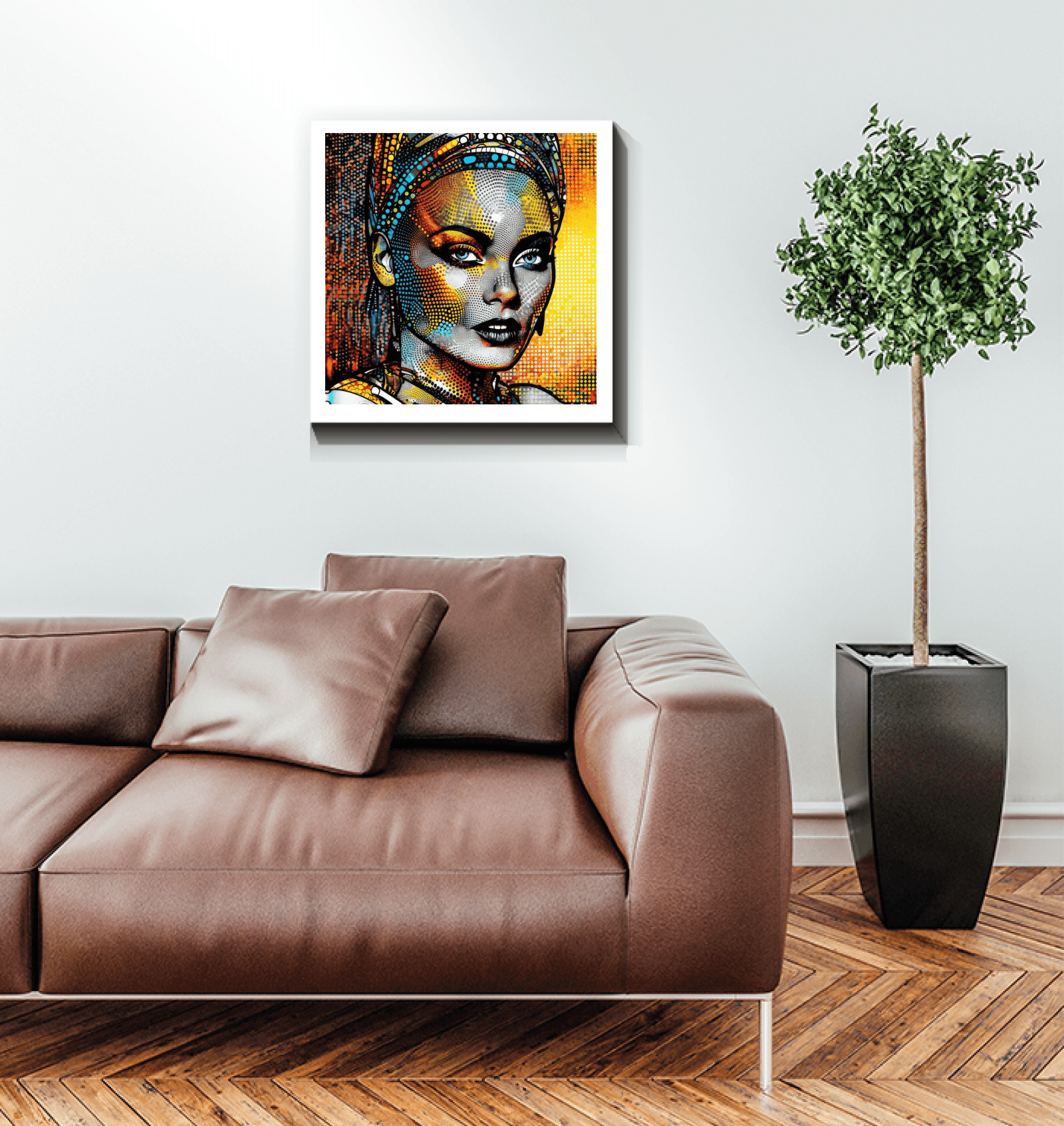 Home office decor canvas with pen and paper motif.