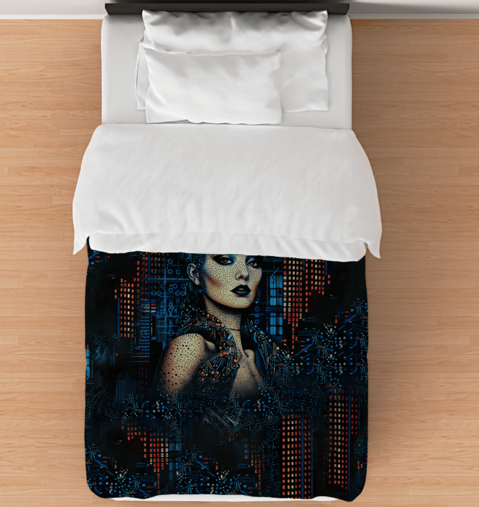 Pencil sketched design on Pencil Perfection Duvet Cover for an artistic bedroom look.