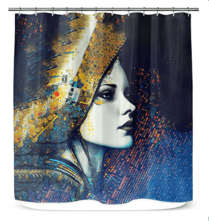 Artistic Shower Curtain for Bathroom Decor.