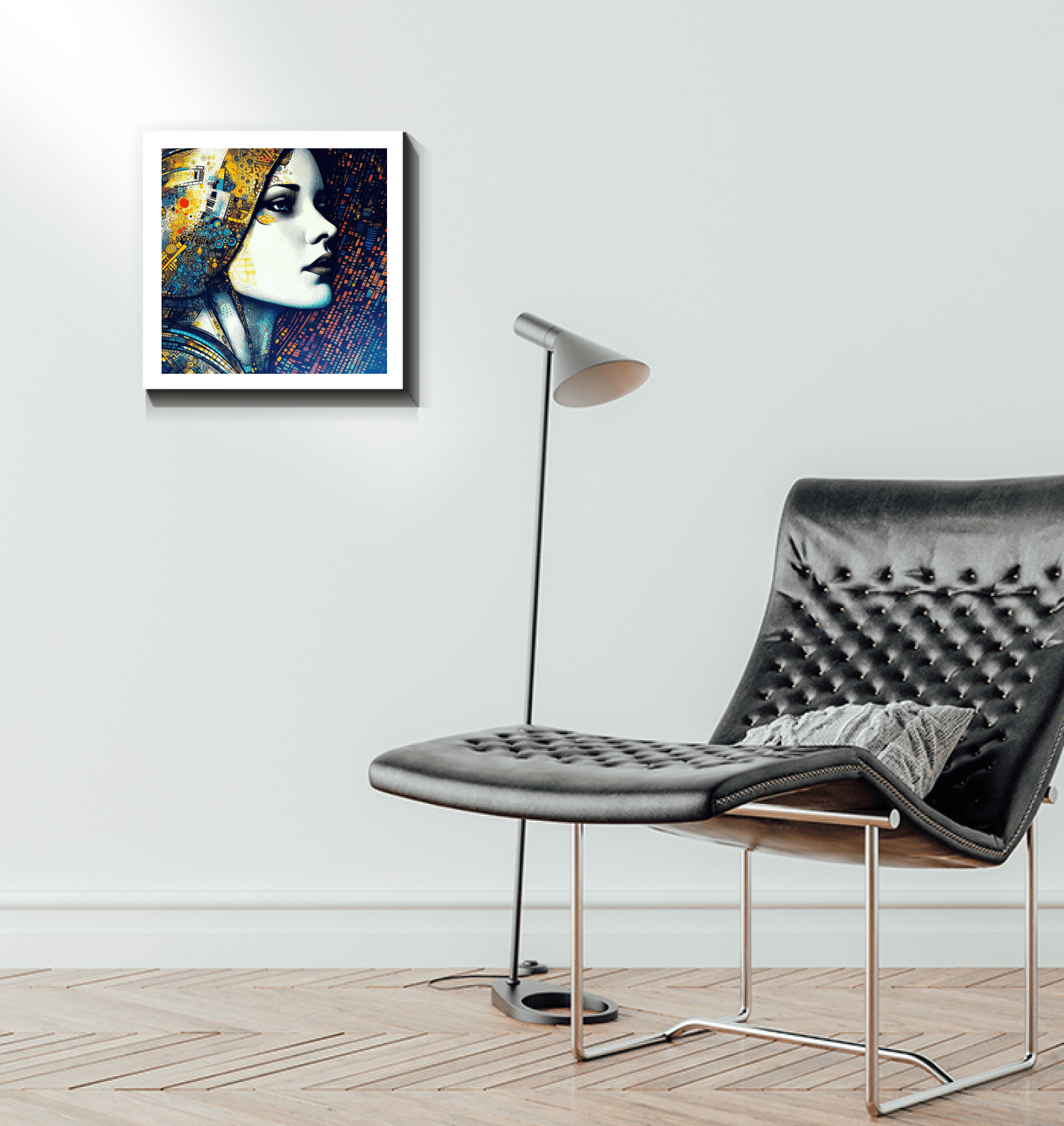 Artistic Pencil Perfection III canvas on white wall.