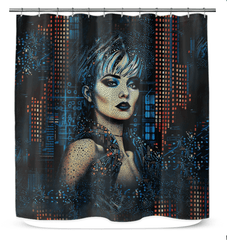 Close-up of Pencil Perfection Shower Curtain Fabric.