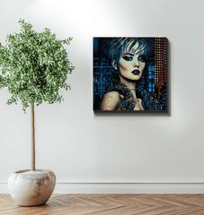 Pencil Sketch Masterpiece Wrapped Canvas in artistic setting.