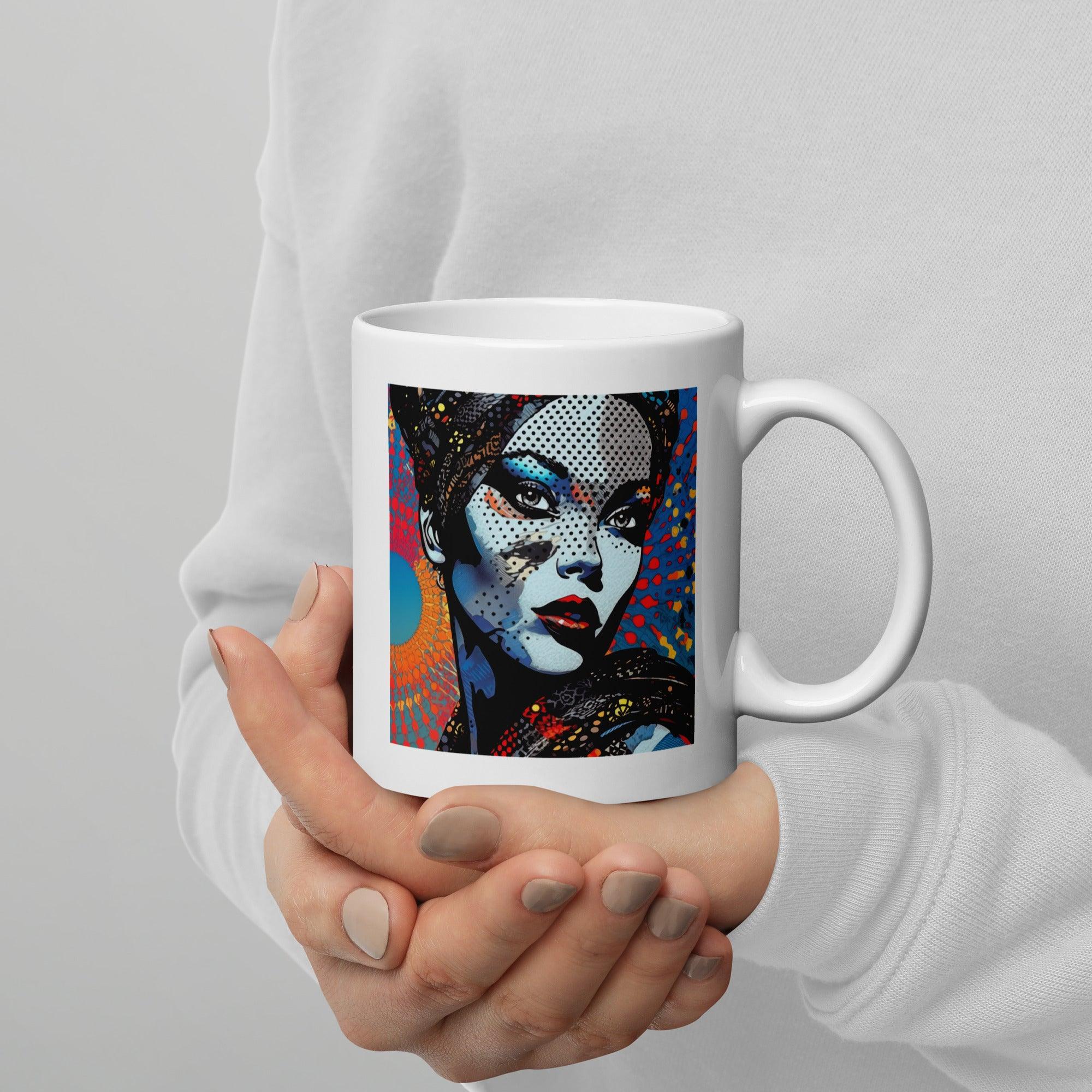 Artist's white glossy mug featuring pencil perfectionist theme.