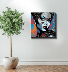 Side profile of Pencil Perfectionist Wrapped Canvas in a bright interior.