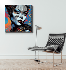 Full front view of Pencil Perfectionist Wrapped Canvas hanging on wall.
