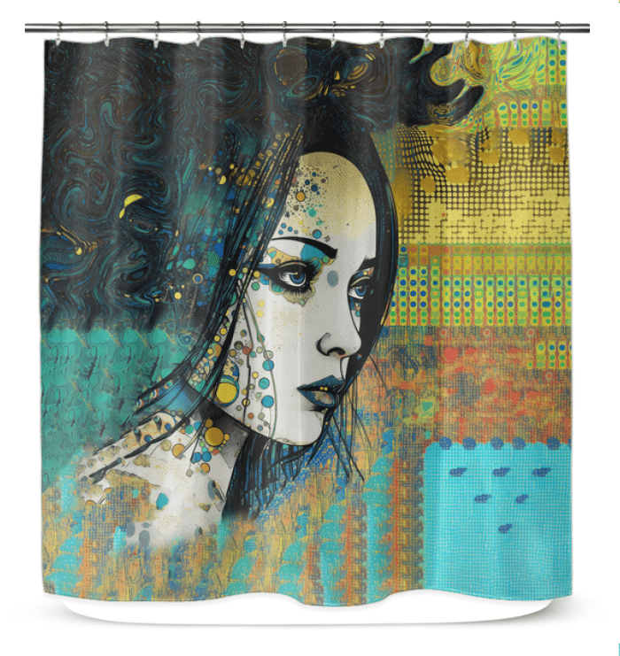 Colorful Pencil Design Bathroom Curtain.