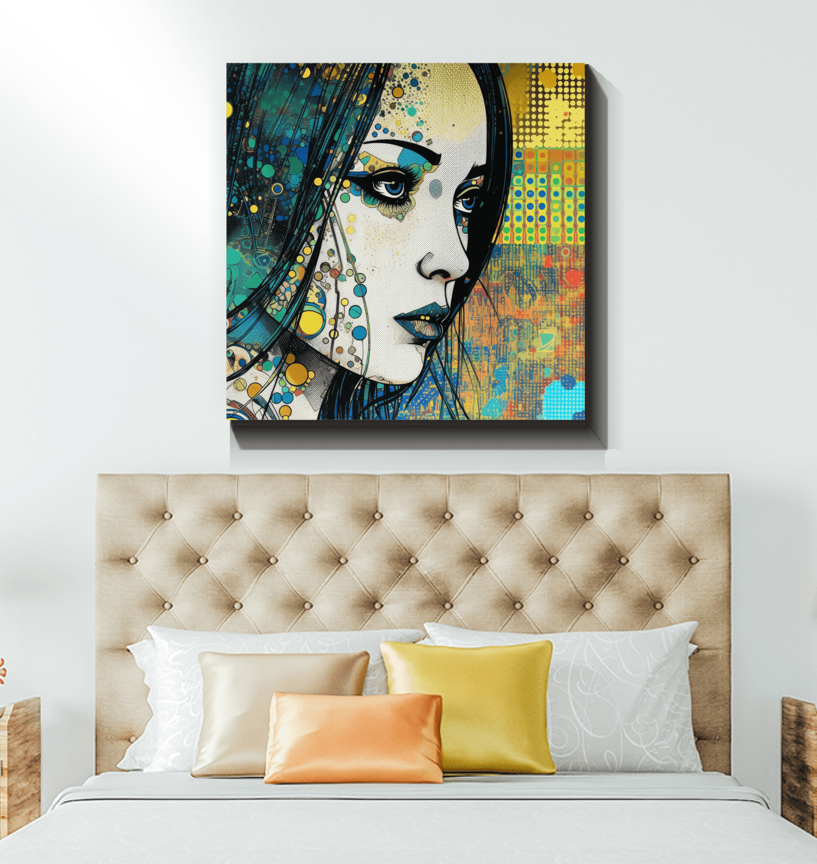 Unique Pencil Sketch Artwork on Wrapped Canvas.