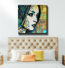 Unique Pencil Sketch Artwork on Wrapped Canvas.