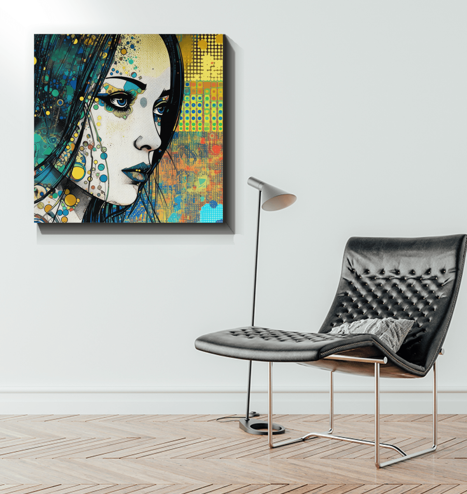 Elegant Wrapped Canvas with Pencil Play Design.