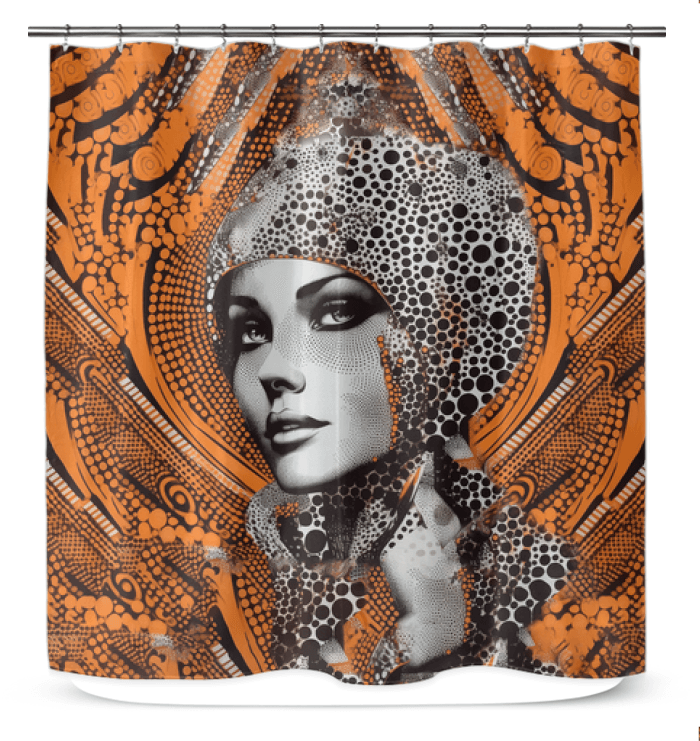 Pencil Ponderings shower curtain featuring unique graphite drawings.
