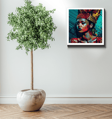 Elegant wrapped canvas featuring detailed pencil portraiture.