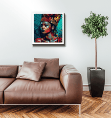 Wall art showcasing pencil portrait on canvas, ideal for modern decor.