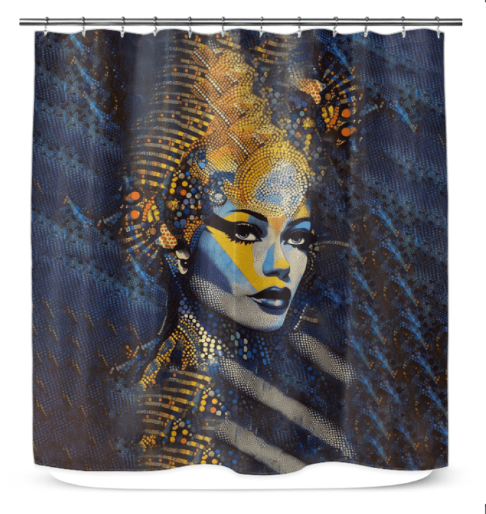 Close-up of Pencils Precision Shower Curtain Fabric.