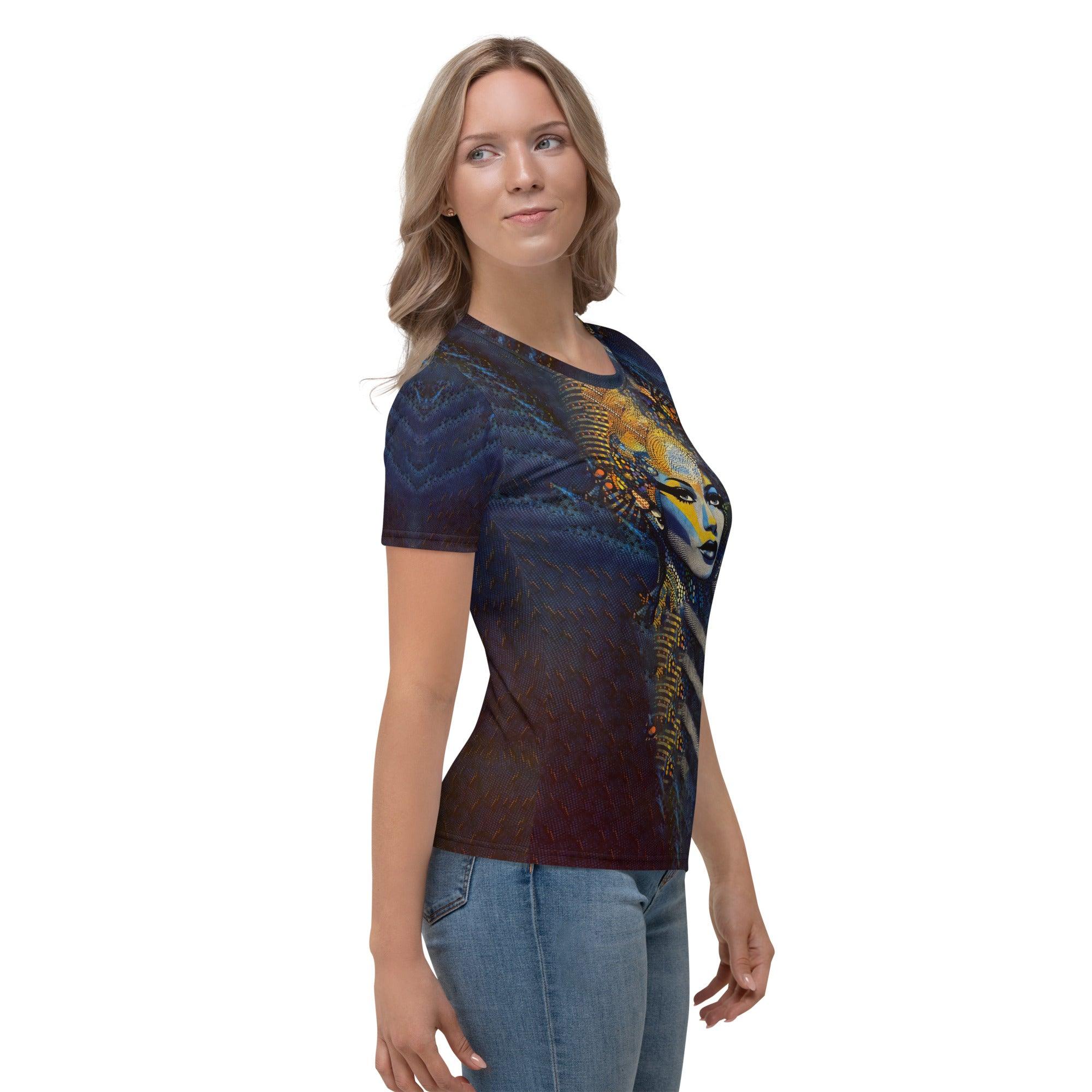 Woman wearing Pencil Precisions T-shirt outdoor.