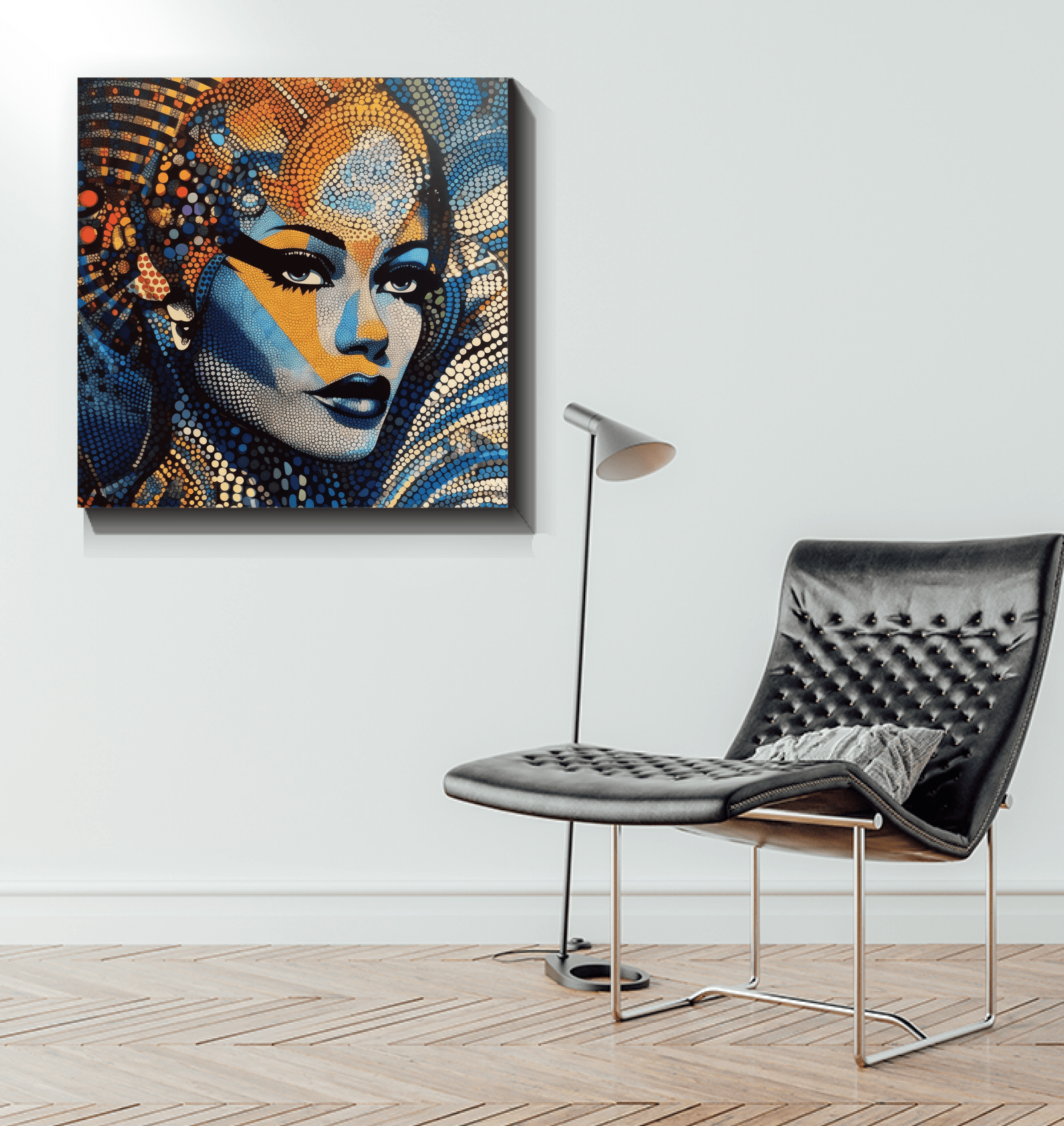 Sophisticated pencil and precision wrapped canvas in an office setting.