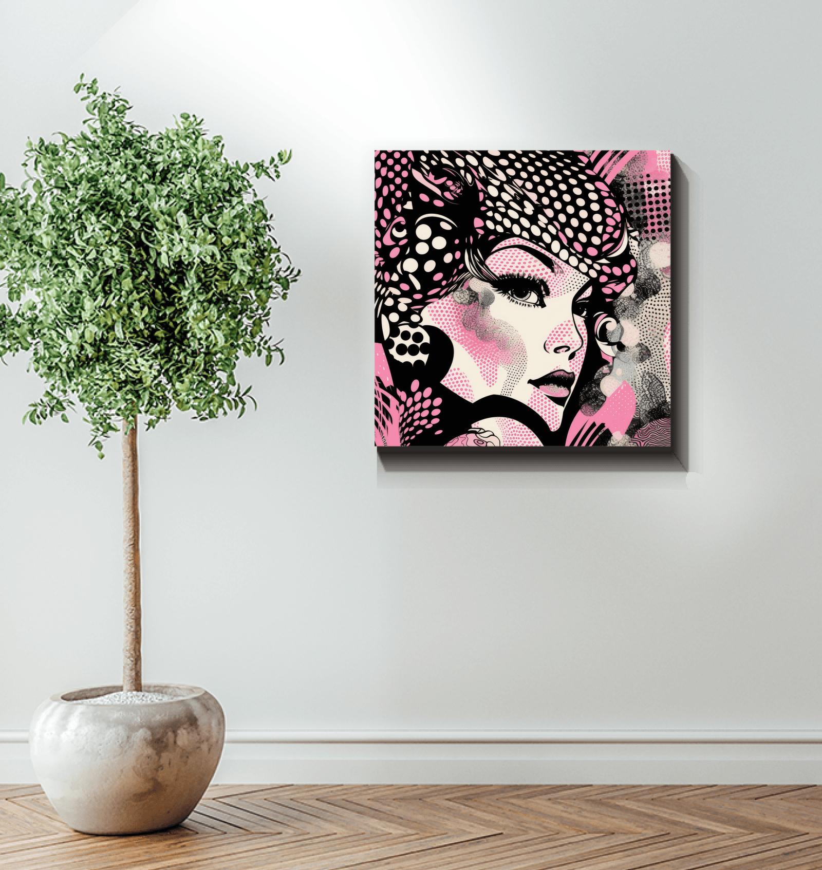 Side view of pencil precision wrapped canvas