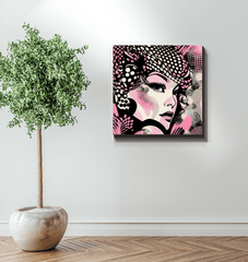 Side view of pencil precision wrapped canvas