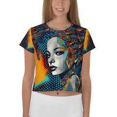 Pencil Progression All-Over Print Crop Tee - Beyond T-shirts