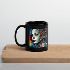 Pencil Progression Black Glossy Mug Side View