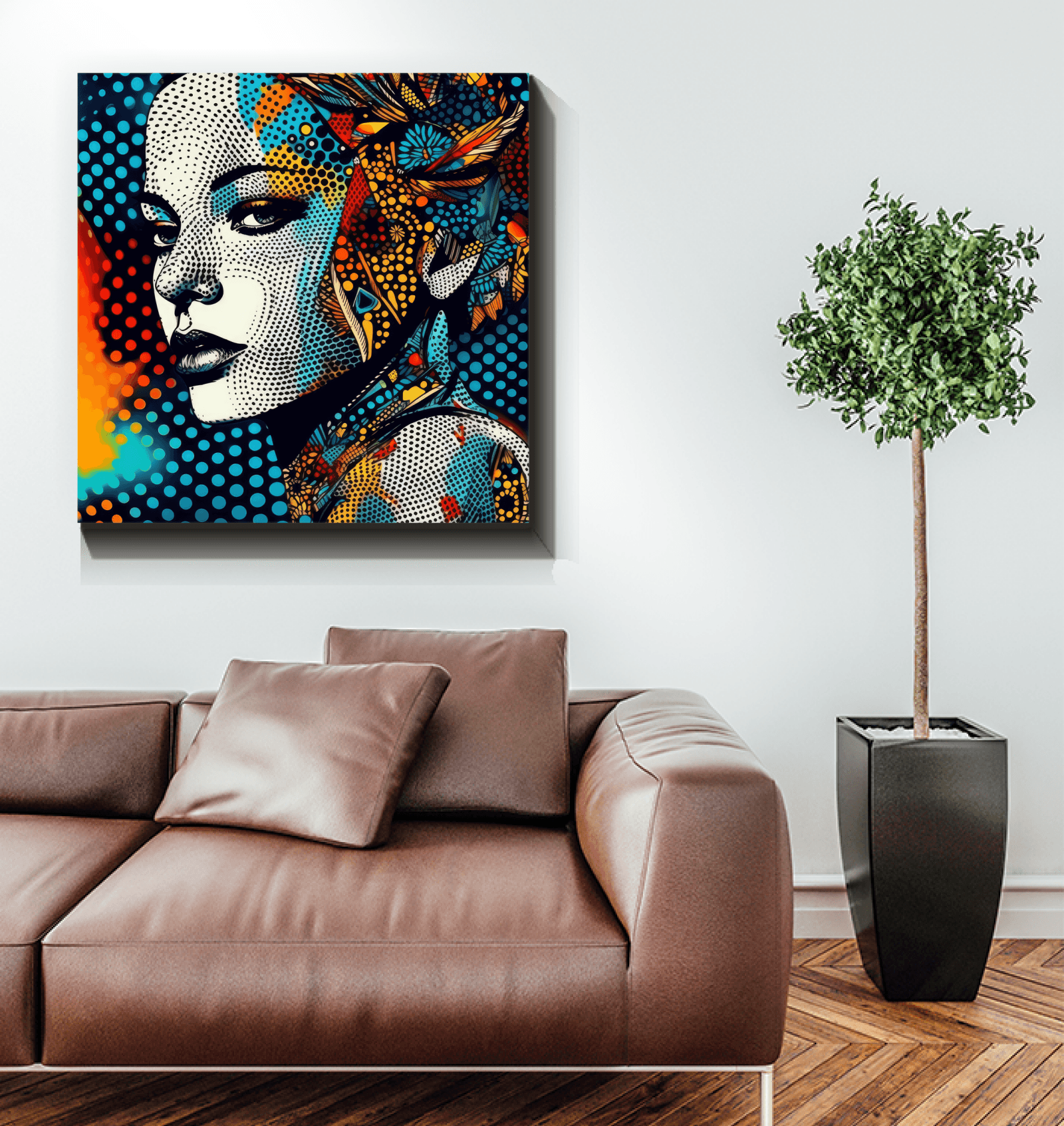 Stylish canvas art piece with pencil progression theme