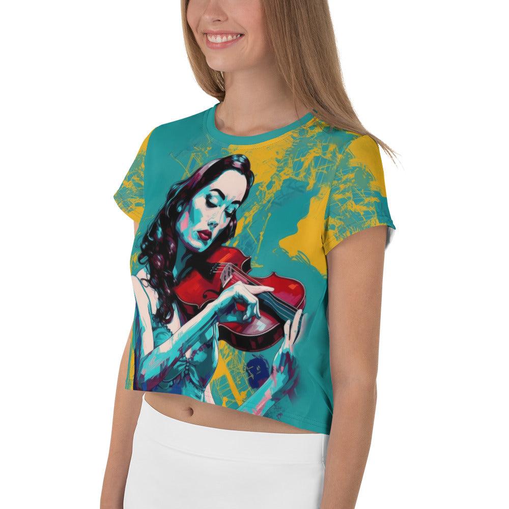 Fashionable Music Lover's Crop Tee - Side View