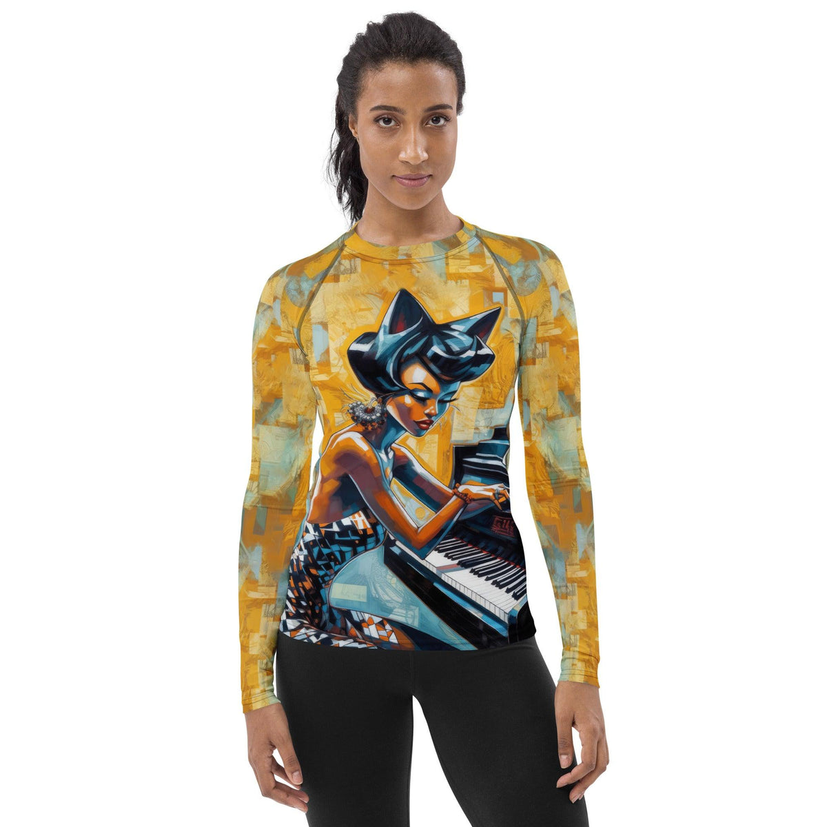 Piano Adds Soul To Pop Music Women's Rash Guard - Beyond T-shirts