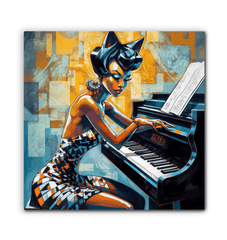 Musical canvas art with piano for pop music enthusiasts.