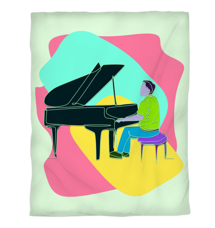 Piano Player Duvet Cover - Beyond T-shirts