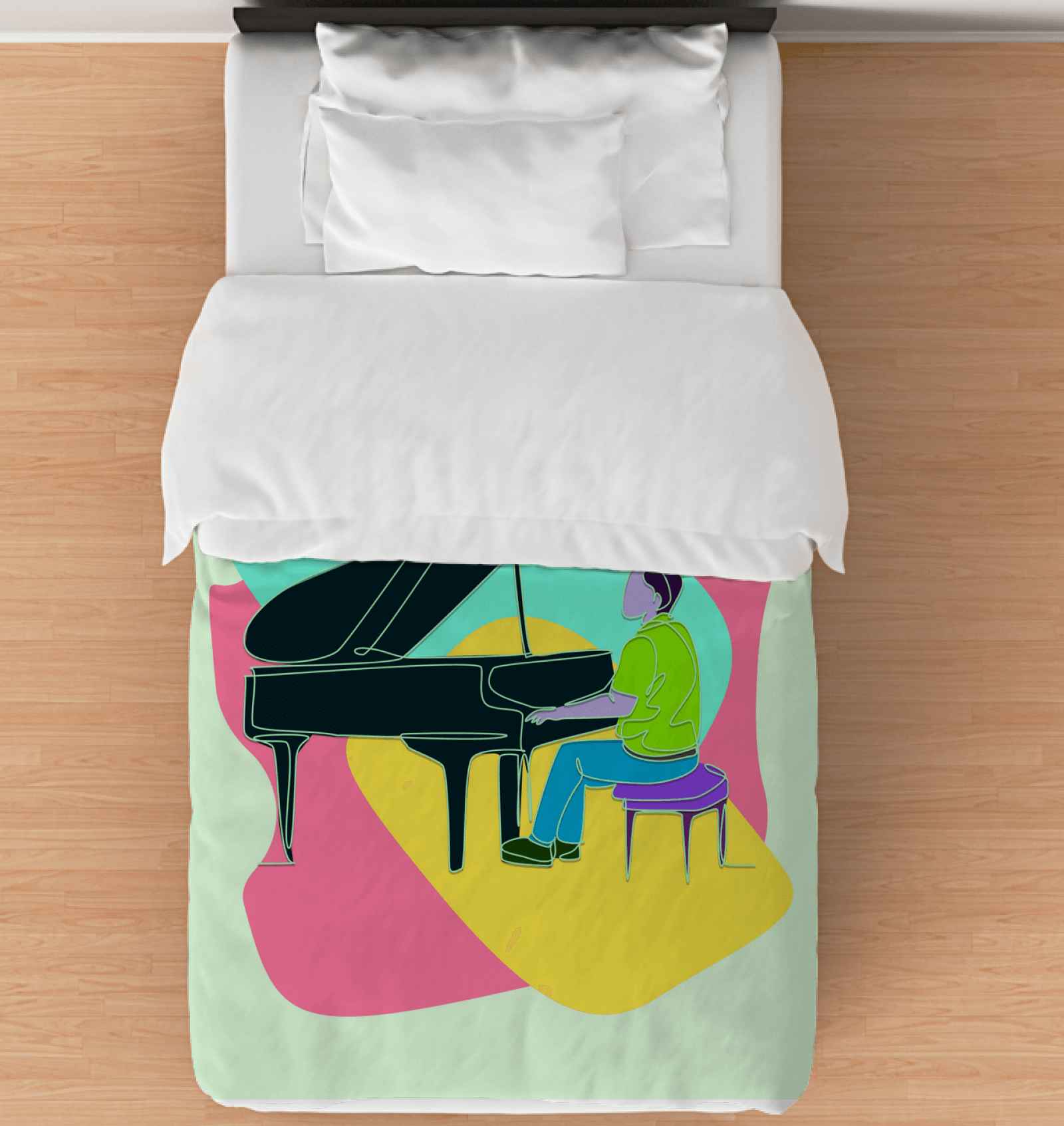 Piano Player Duvet Cover - Beyond T-shirts