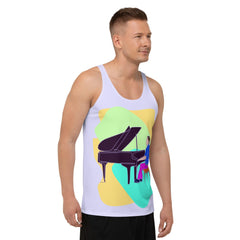 Unisex Tank Top with Piano Player Design