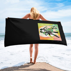 Playful Feminine Movement Fashion Bath Towel on display