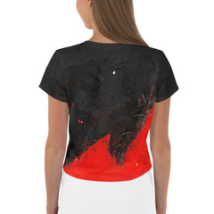 Playful Women's Dance Fashion All-Over Print Crop Tee - Beyond T-shirts