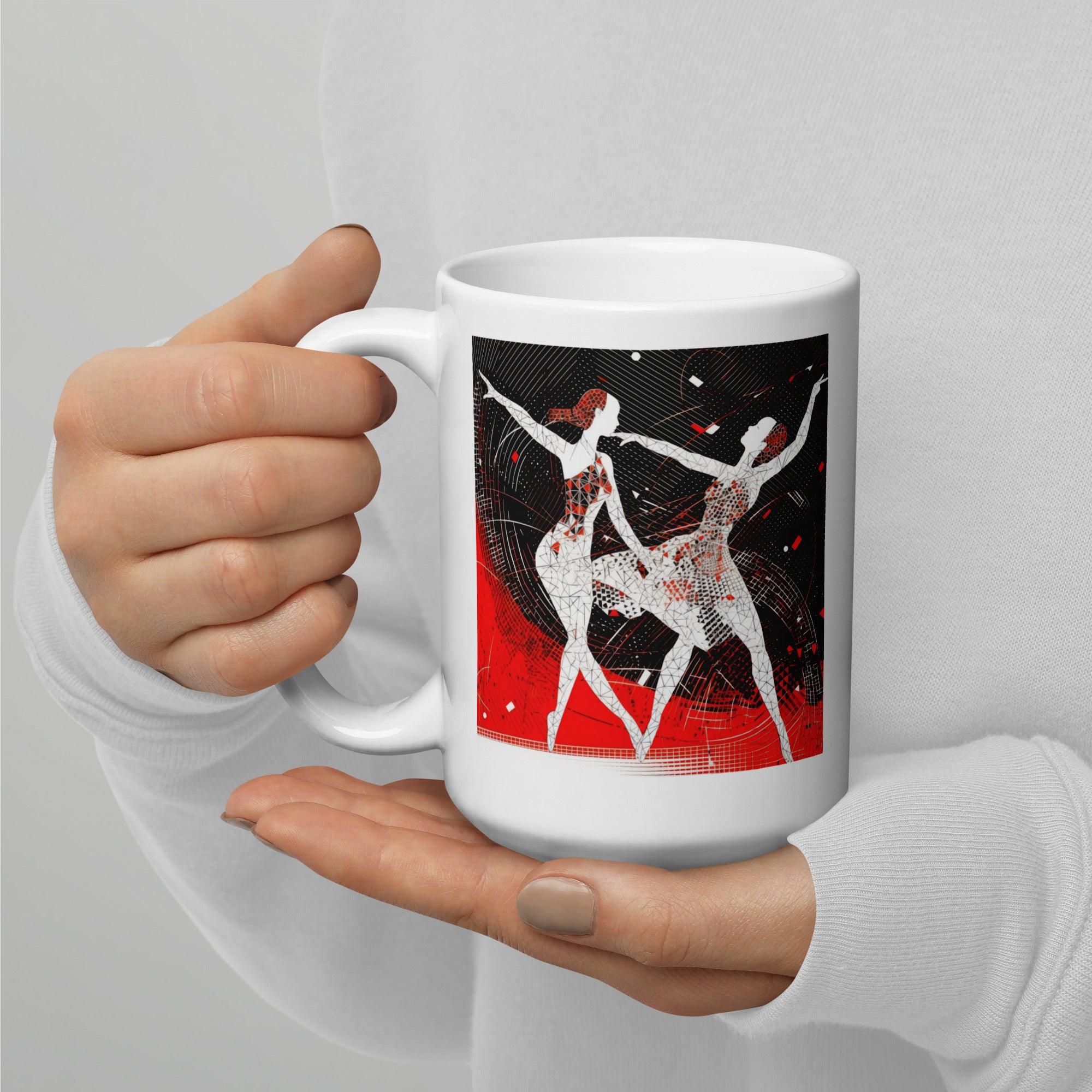 Durable glossy mug with women's dance fashion print