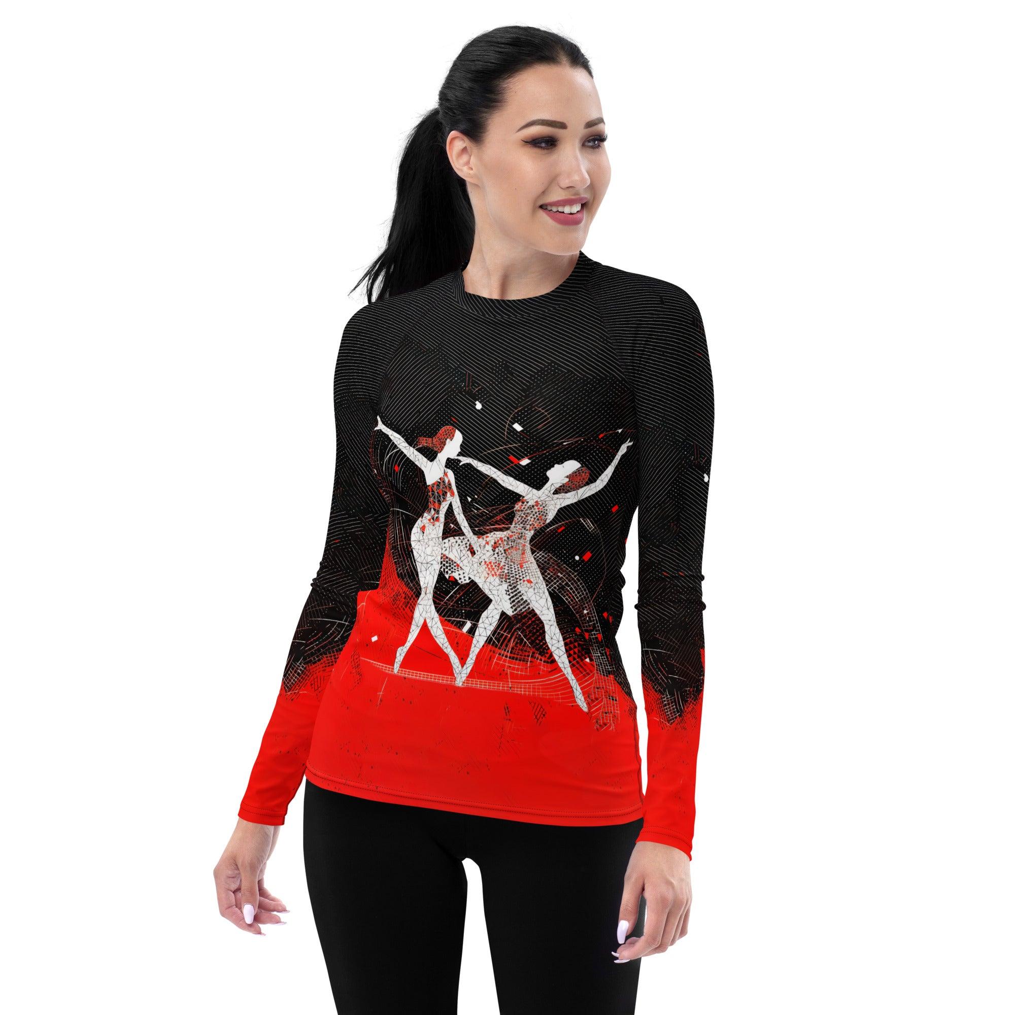 Playful Women's Dance Fashion Women's Rash Guard - Beyond T-shirts