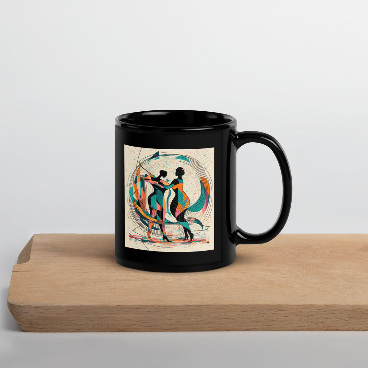 Poetic Balletic Fashion Black Glossy Mug front view