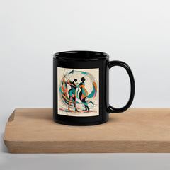 Poetic Balletic Fashion Black Glossy Mug front view