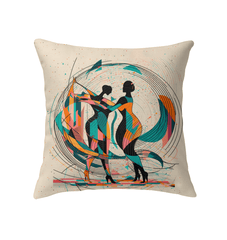 Close-up of the intricate design on the Poetic Balletic Fashion Indoor Pillow.