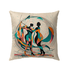 Outdoor seating enhanced with Poetic Balletic Fashion decorative pillow