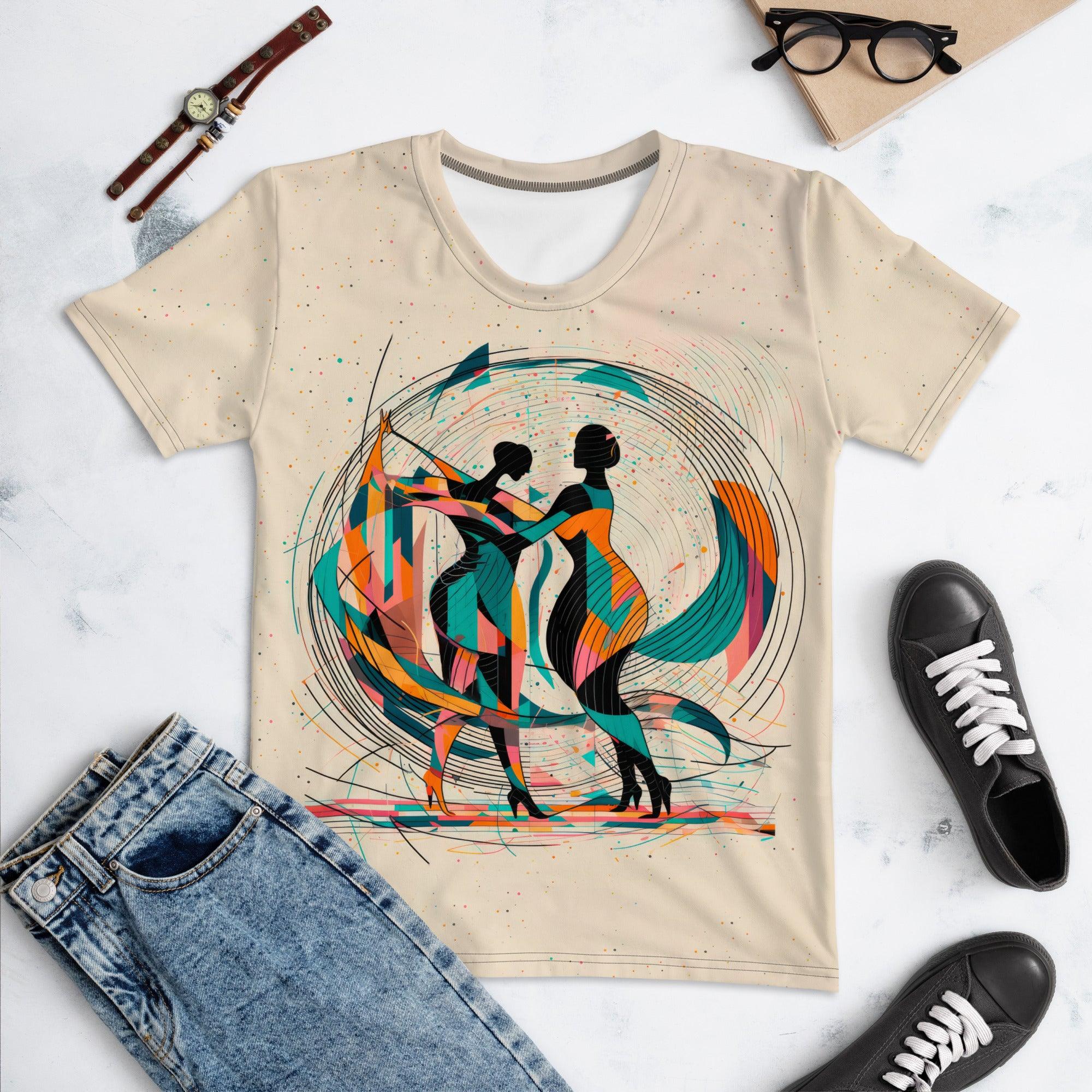 Elegant Poetic Balletic Fashion T-shirt for Women in action