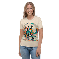 Poetic Balletic Fashion T-shirt for Women - front and back view