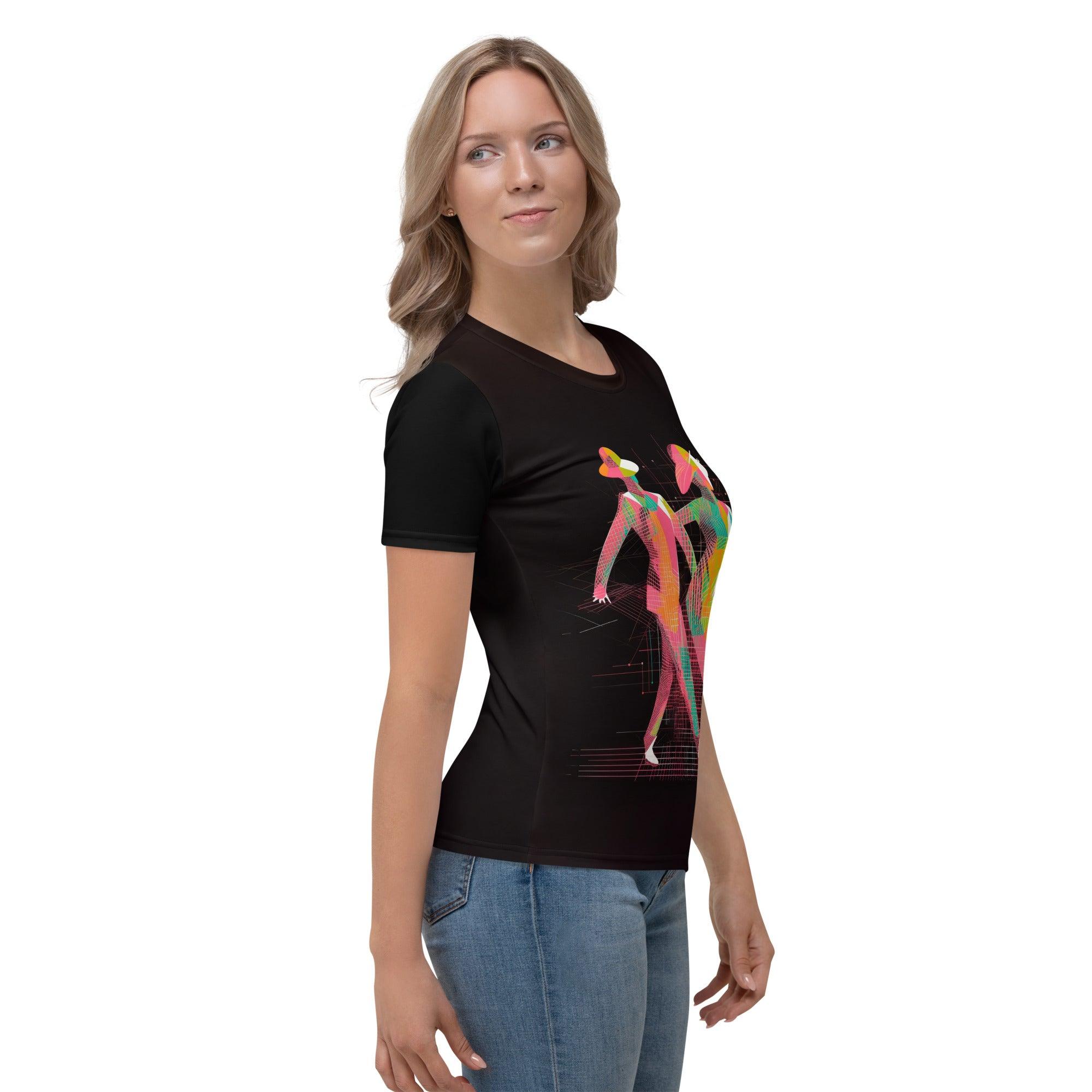 Poetic balletic fashion T-shirt displayed in a casual setting, emphasizing comfort and style.