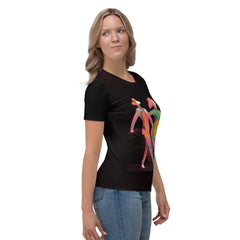 Poetic balletic fashion T-shirt displayed in a casual setting, emphasizing comfort and style.