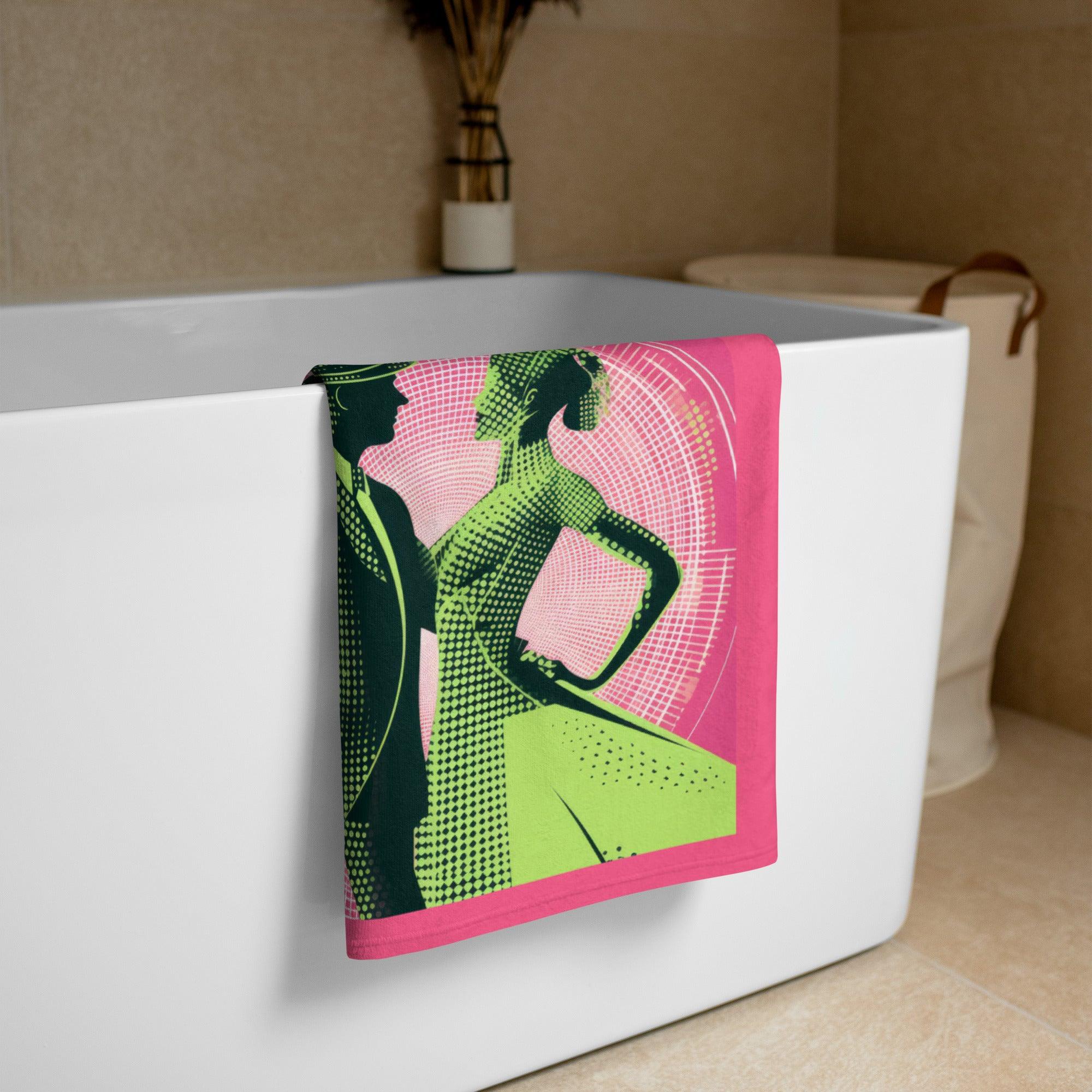 Poetic Women's Dance Expression Towel - Towel with dancer silhouette