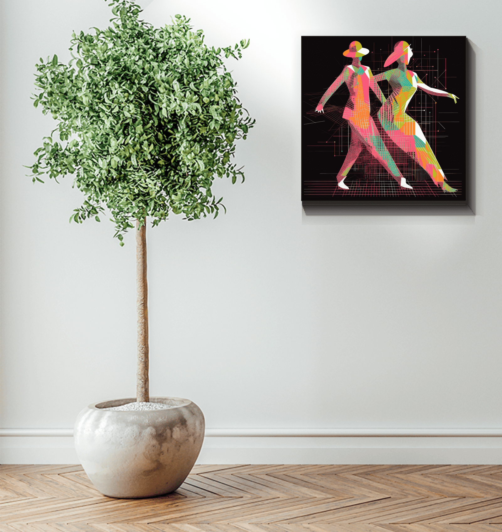 Poised Balletic Fashion canvas art for elegant home decor