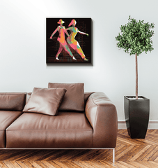 Chic mens wrapped canvas showcasing balletic elegance