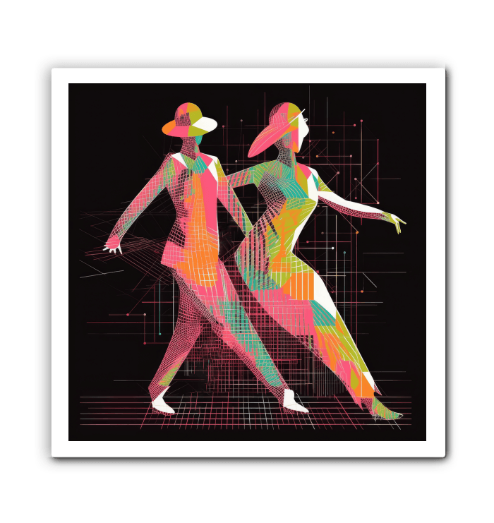 Contemporary balletic mens fashion canvas art piece