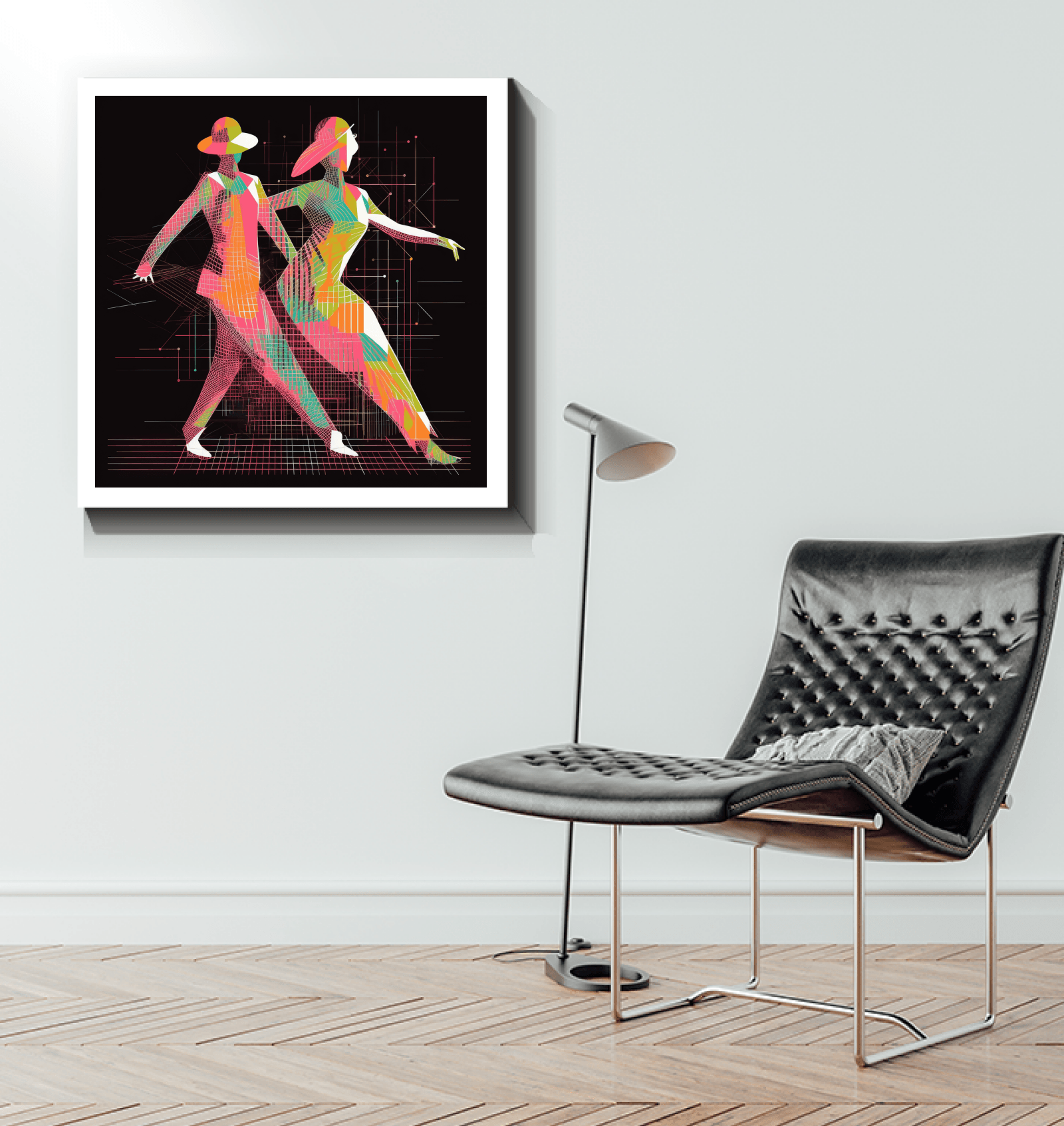 Balletic fashion themed mens canvas art for collectors