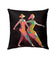 Chic outdoor setup featuring the Poised Balletic Fashion pillow